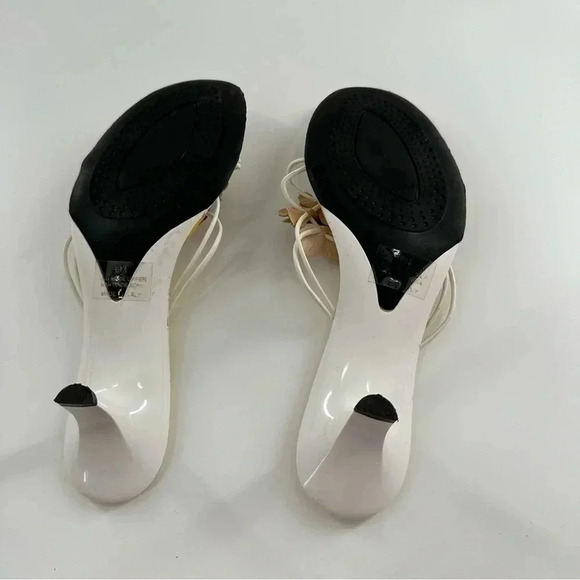 Sam & Libby kitten heels 6 Italian leather floral flip flop y2k barbiecore - Picture 7 of 13